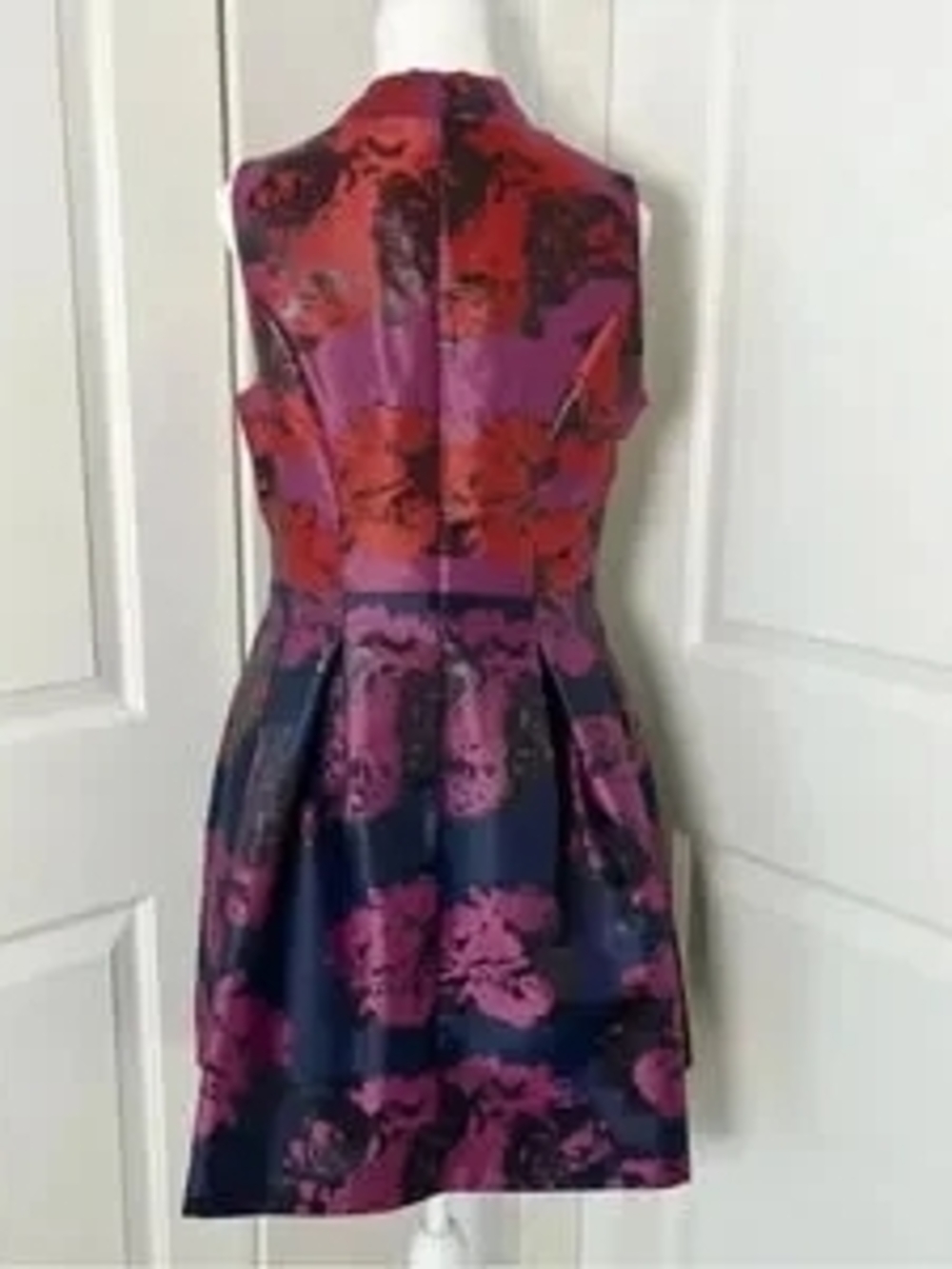 Vince Camuto Purple and Navy Floral Jacquard Mini Dress - Picture 3 of 6